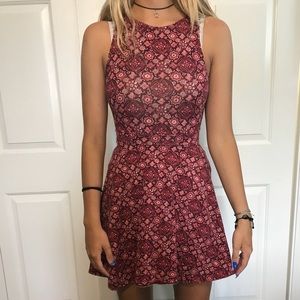 Red skater dress back cut out